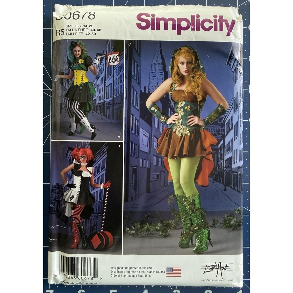 Simplicity LoriAnn Costume Designs Pattern S0678‎ Comic Villain Corset Bustle